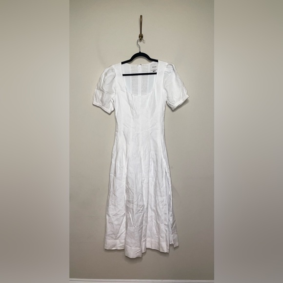Reformation Coucou Linen Midi Dress in White - Picture 6 of 16